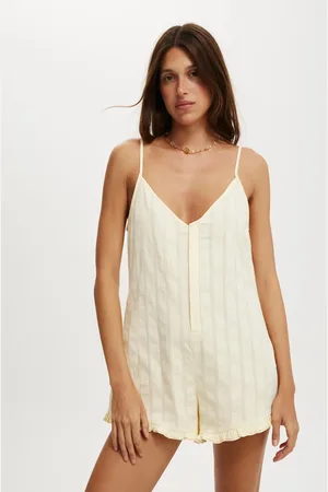 Cotton On Beach romper in lemon icing