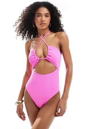 Cotton On Gathered halter one piece brazilian in