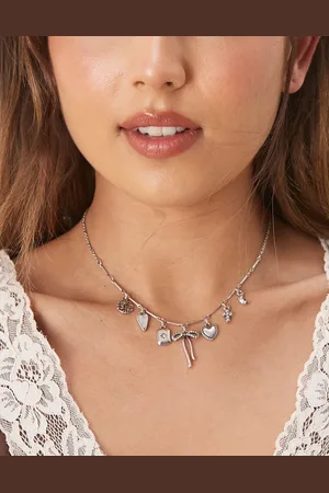 ASOS Necklace with fine chain and tone mixed charms
