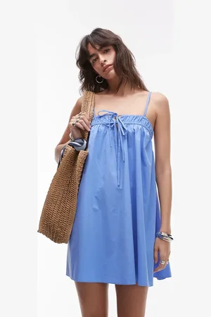 Topshop Poplin mini sundress in dusty