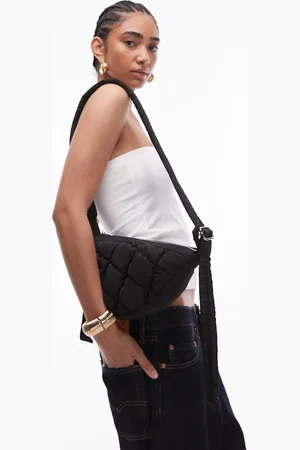 Topshop Callie scoop quilted nylon cross body bag in