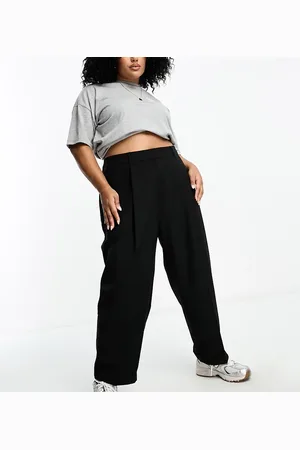 ASOS ASOS DESIGN Curve tapered tailored trouser with turn up hem in