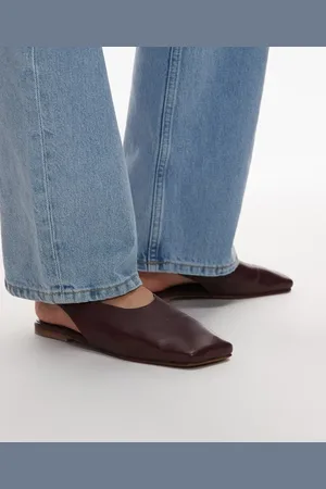 Topshop Brit leather slingback ballet in burgundy