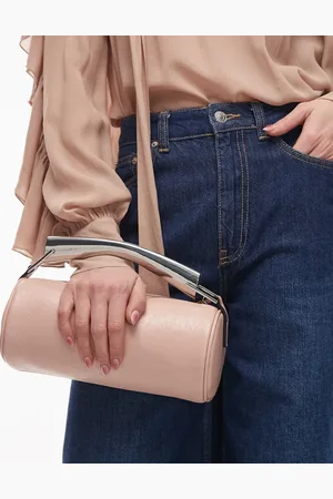 Topshop Gabi barrel grab bag with metal handle in