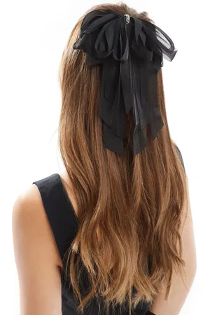 Aldo Ribbon bow hair clip with silver embellishment in