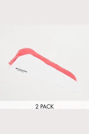 Revolution 2pk Microfibre Hair Wrap White/Coral