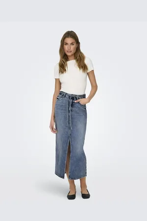 ONLY Denim skirt in medium denim