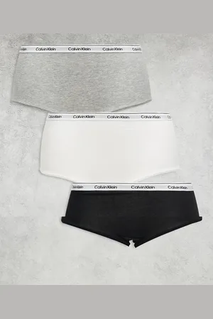 Calvin Klein Modern Logo 3 pack boyshorts in black/white/grey