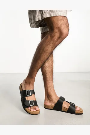 JACK & JONES Leather double strap sandal in