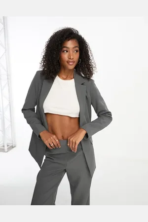 Pieces® Tailored blazer co-ord in charcoal