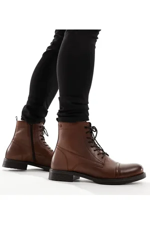 JACK & JONES Leather lace up boot in
