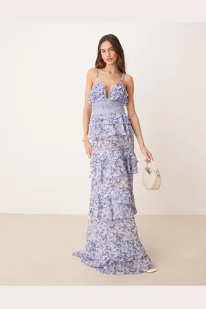True Decadence Tiered ruffle v-neck maxi dress in folk floral
