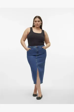 VERO MODA Denim skirt in medium denim
