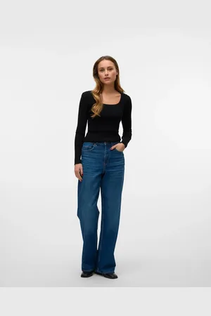 VERO MODA Straight fit jeans in medium denim