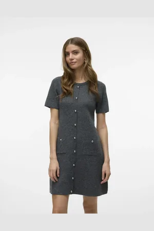 VERO MODA Knitted dress in medium melange