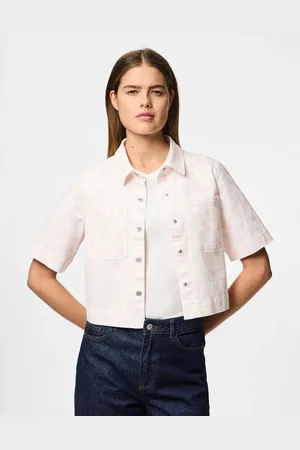 Pieces® Short sleeved shirt in egret