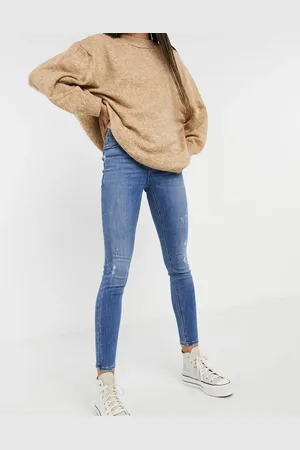 VERO MODA Sophia high rise skinny jean with distressing in medium