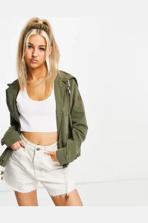 ONLY Hooded rain coat in khaki