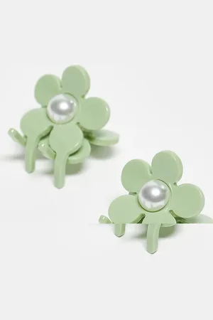 Sui Ava Eva flower pearly mini hair clips in