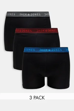 JACK & JONES 3 pack trunks with colour pop waistband in