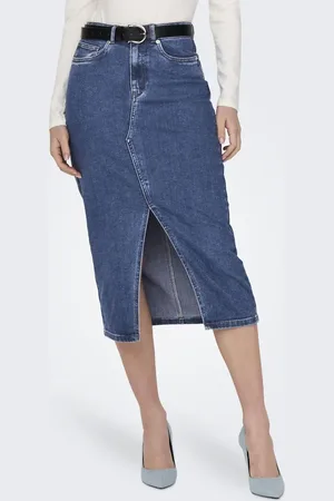 ONLY Denim skirt in medium denim