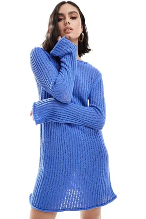 & OTHER STORIES Crochet knitted mini dress with scoop back in
