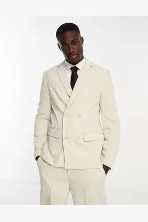 Only & Sons Double breasted suit jacket in beige