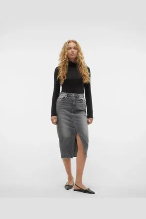 VERO MODA Denim skirt in medium denim