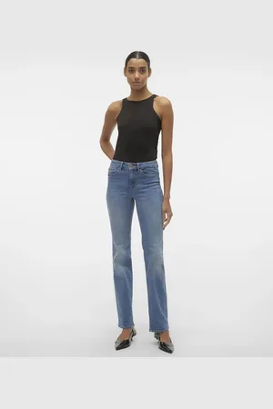 VERO MODA Straight fit jeans in medium denim