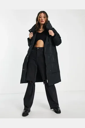 Object Padded down coat with funnel neck in
