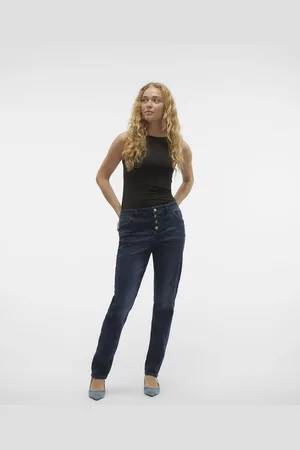 VERO MODA Straight fit jeans in medium denim