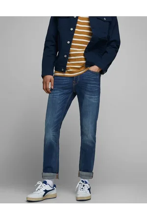 JACK & JONES Tim straight leg jeans in faded dark wash denim