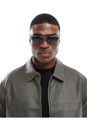 ASOS Festival racer sunglasses in crystal with lens
