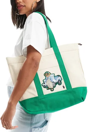 Ralph Lauren Tote bag with bear logo in cream