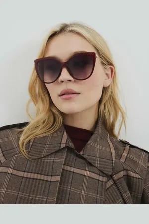 River Island Cat eye gold arm sunglasses in - dark