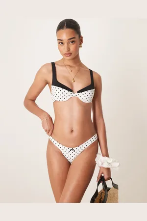 Free Society Polka dot high leg bikini bottom in