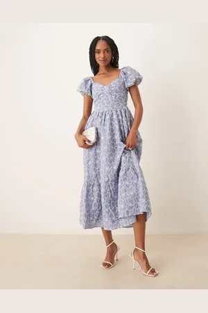 Lovedrobe Short puff sleeve midi dress in