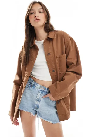 ASOS ASS DESIGN denim barn jacket in caramel