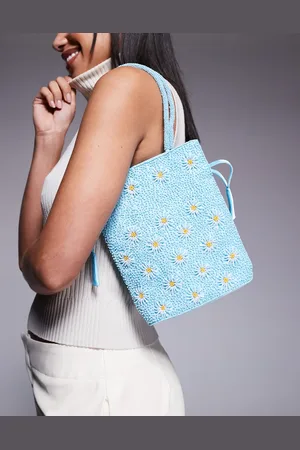 True Decadence Flower beaded bucket bag in
