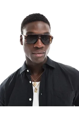 ASOS Aviator sunglasses in horn with lens