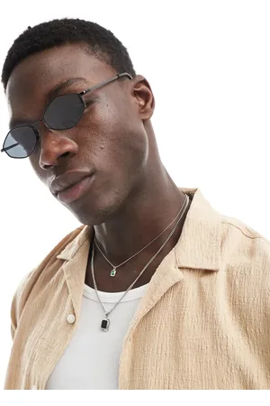 ASOS Hexagon sunglasses in with smoke lens