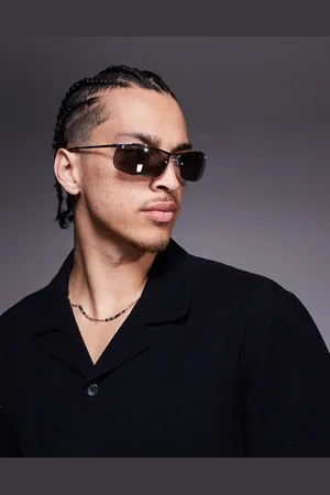 ASOS Festival racer sunglasses in gunmetal with mirrored lens