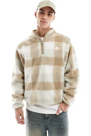 Nike Club half zip fleece in check