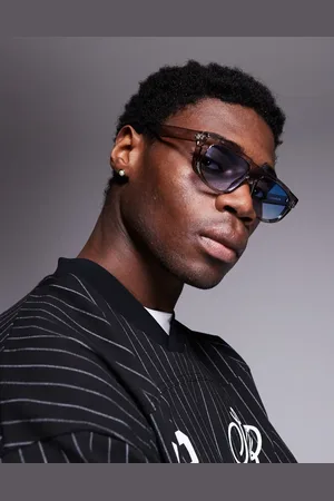 ASOS Aviator sunglasses with crystal frames and blue lens