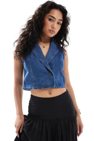 ASOS Denim waistcoat in midwash