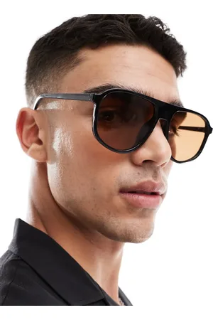 ASOS Aviator sunglasses in with brown lens