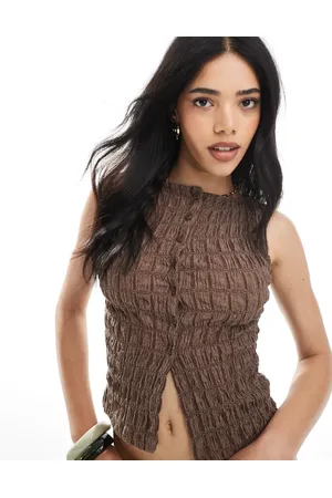 ASOS Acid wash texture button through waistcoat co ord in