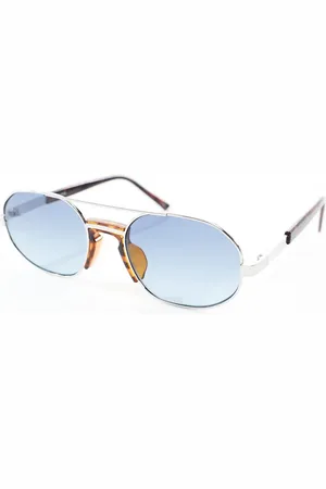 ASOS Aviator sunglasses in metal with blue lens