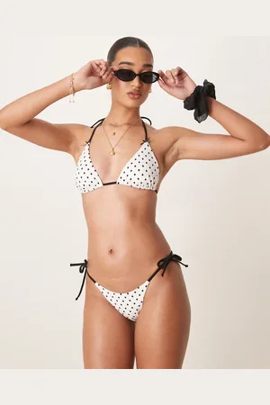 Free Society Polka dot tie side bikini bottom in