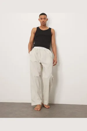 Calvin Klein Cotton pyjama bottoms in beige stripe